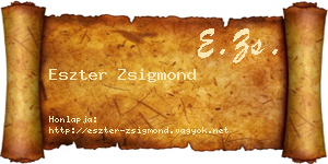 Eszter Zsigmond névjegykártya